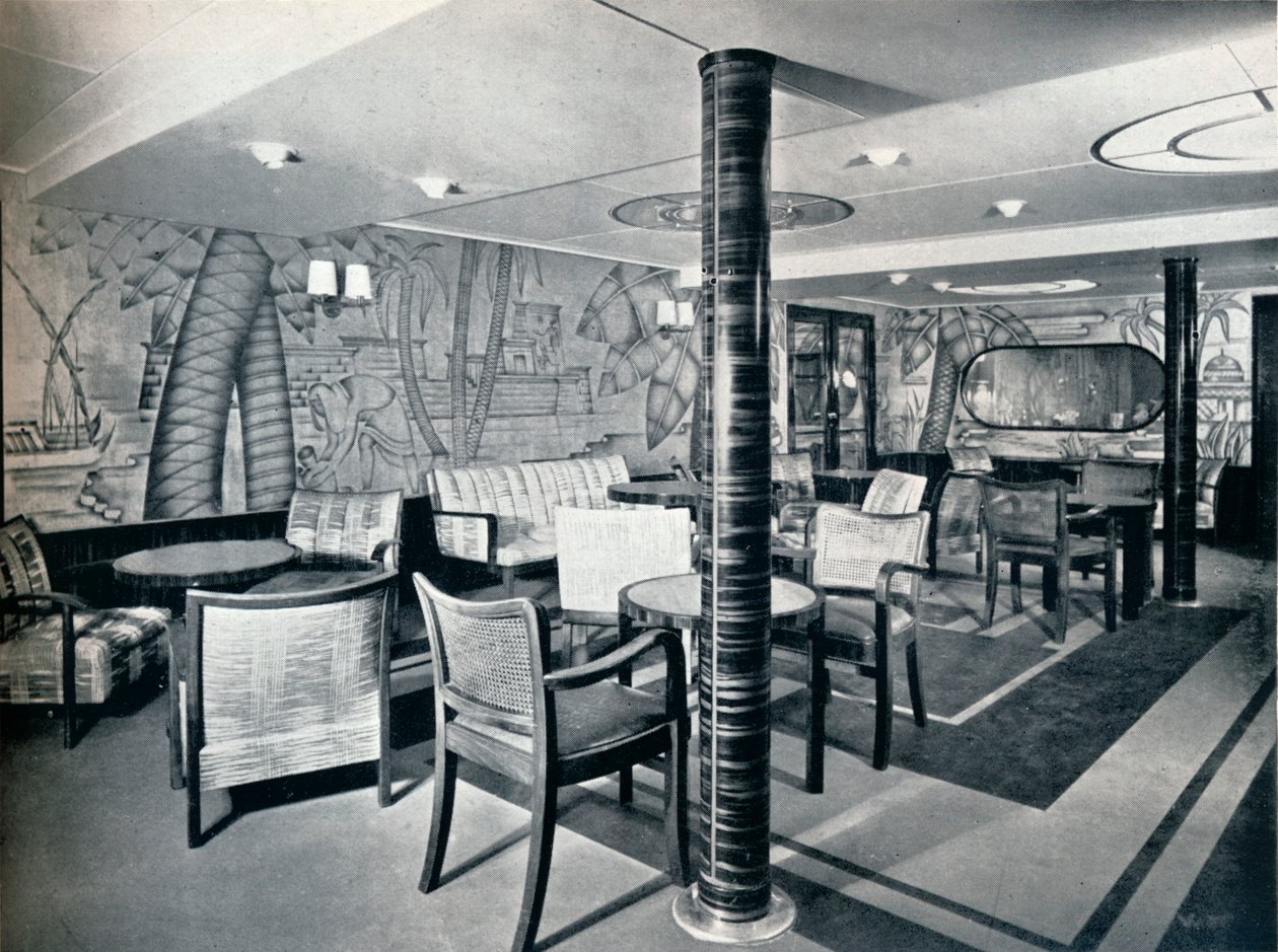 维多利亚船上的二等吸烟室，1931年 作者 不明
