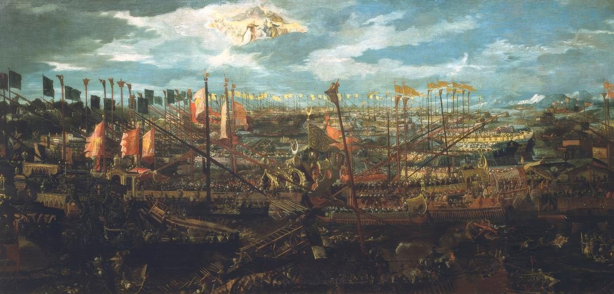 在Lepanto 1571 -威尼斯的海战。平均 作者 不明