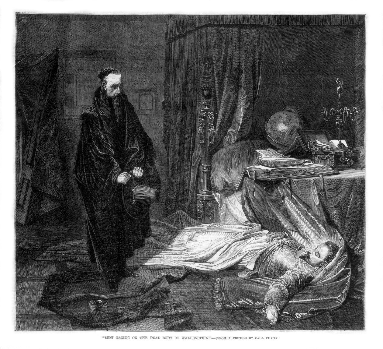 塞妮凝视着华伦斯坦的尸体，1864年 作者 不明