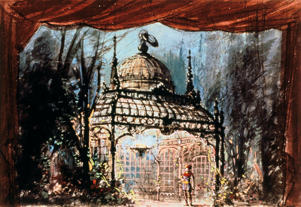 莫扎特《魔笛》的布景设计，1863年 作者 不明