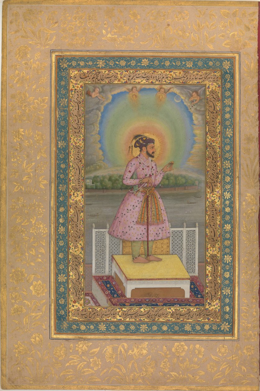 Shah Jahan在露台上，1627年。 作者 不明