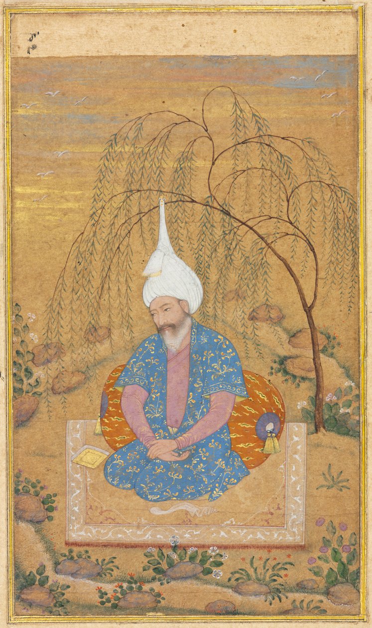 Shah Tahmasp I 1514-1576坐在风景中，c。 1575。 作者 不明