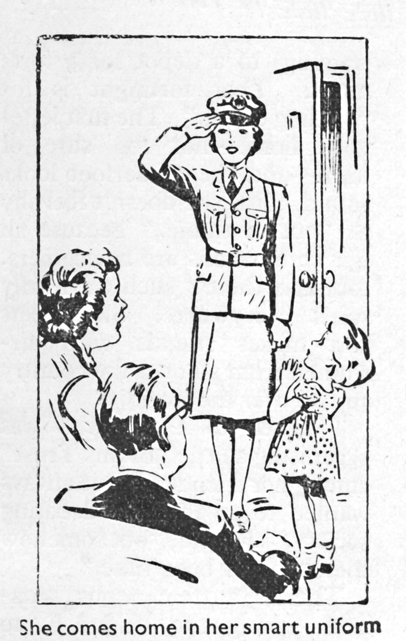 1940年，她穿着漂亮的制服回家 作者 不明