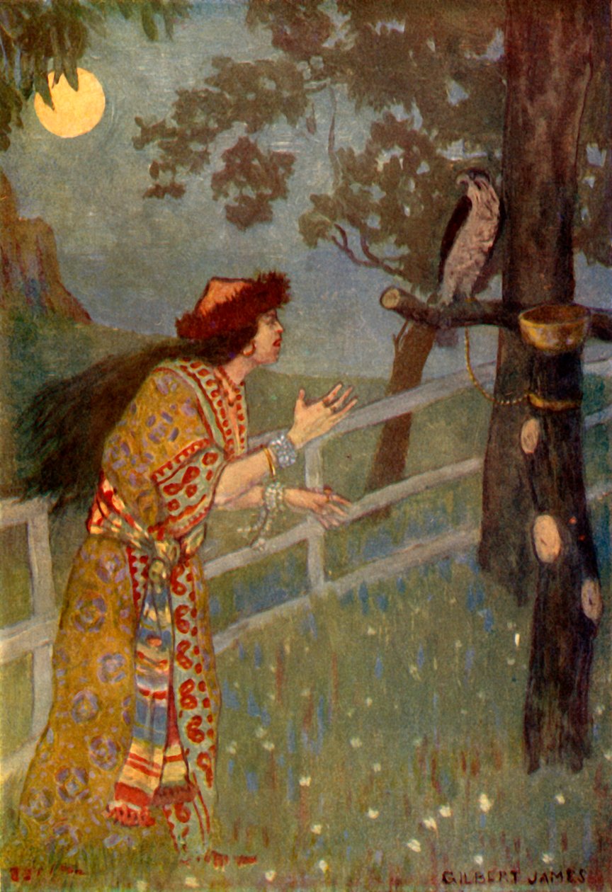她拧着保罗的灰色猎鹰的脖子》，1917年。 作者 不明