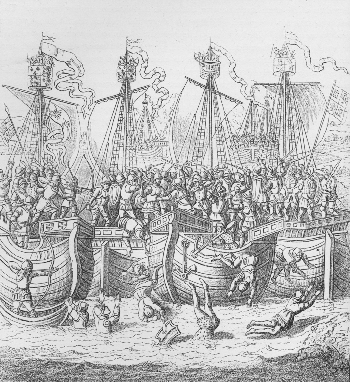 在1372年于法国拉罗谢尔（la Rochelle）运送，c1804 1906年 作者 不明