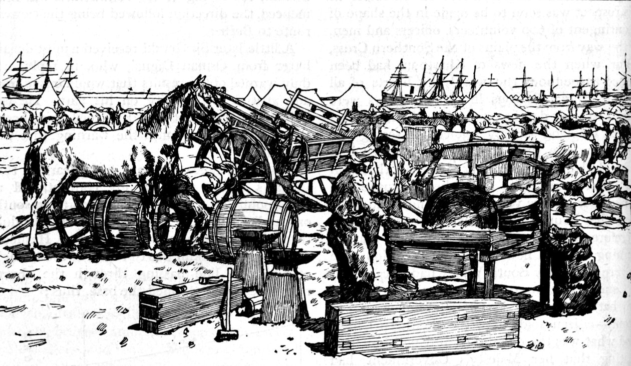 新南威尔士州炮兵在苏阿基姆（Suakim）的制鞋伪造，约于1885年，约1902年 作者 不明