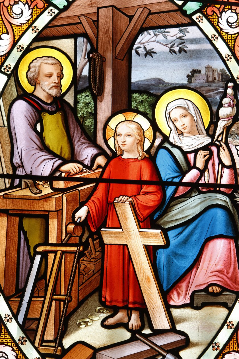 Shrine of Our Lady of la Salette Stained glass window Jesus in his father