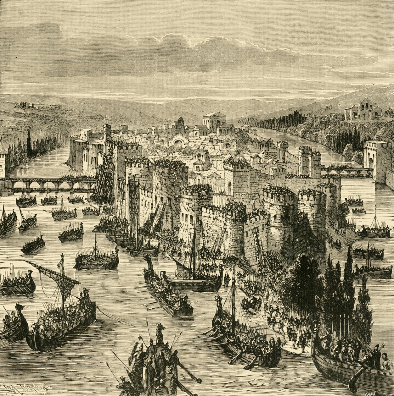 1890年，由Norsemen围攻巴黎，845年。 作者 不明