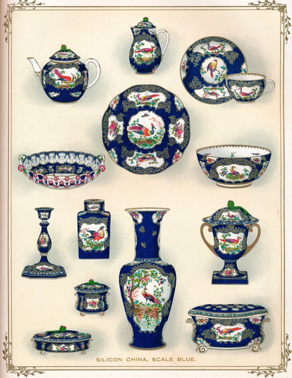 中国硅，蓝色鳞片，二十世纪初。 1911年 作者 不明