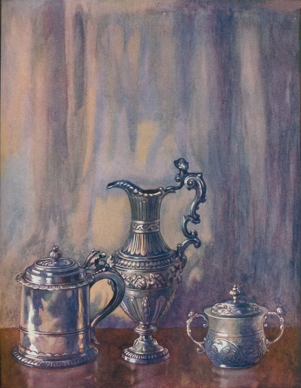 银大酒杯（1695），水罐（1746），杯盖（1658），约19世纪，1920。 作者 不明