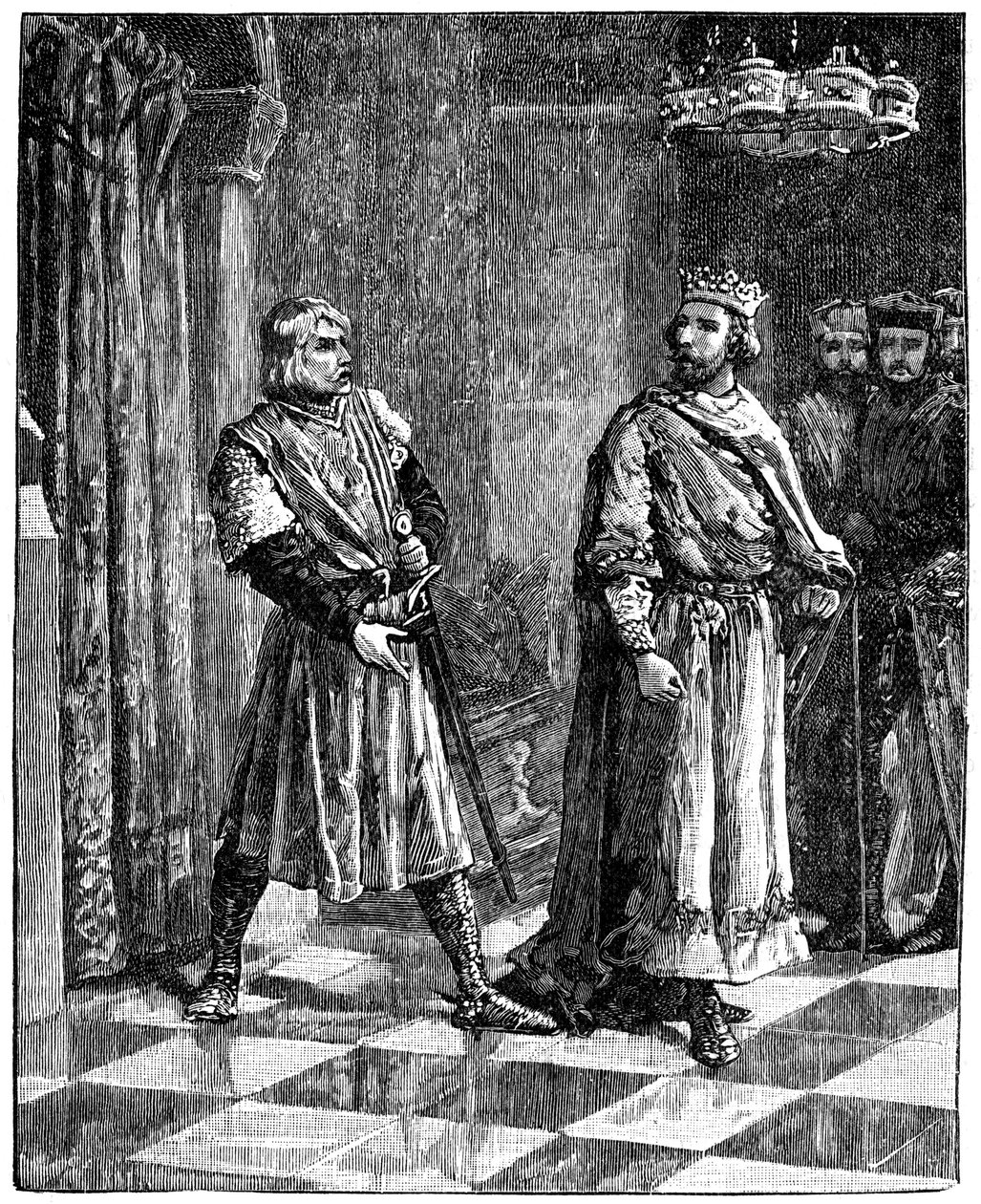西蒙·德·蒙福特（Simon de Montfort）与亨利三世争吵，1257年，c1880年 作者 不明