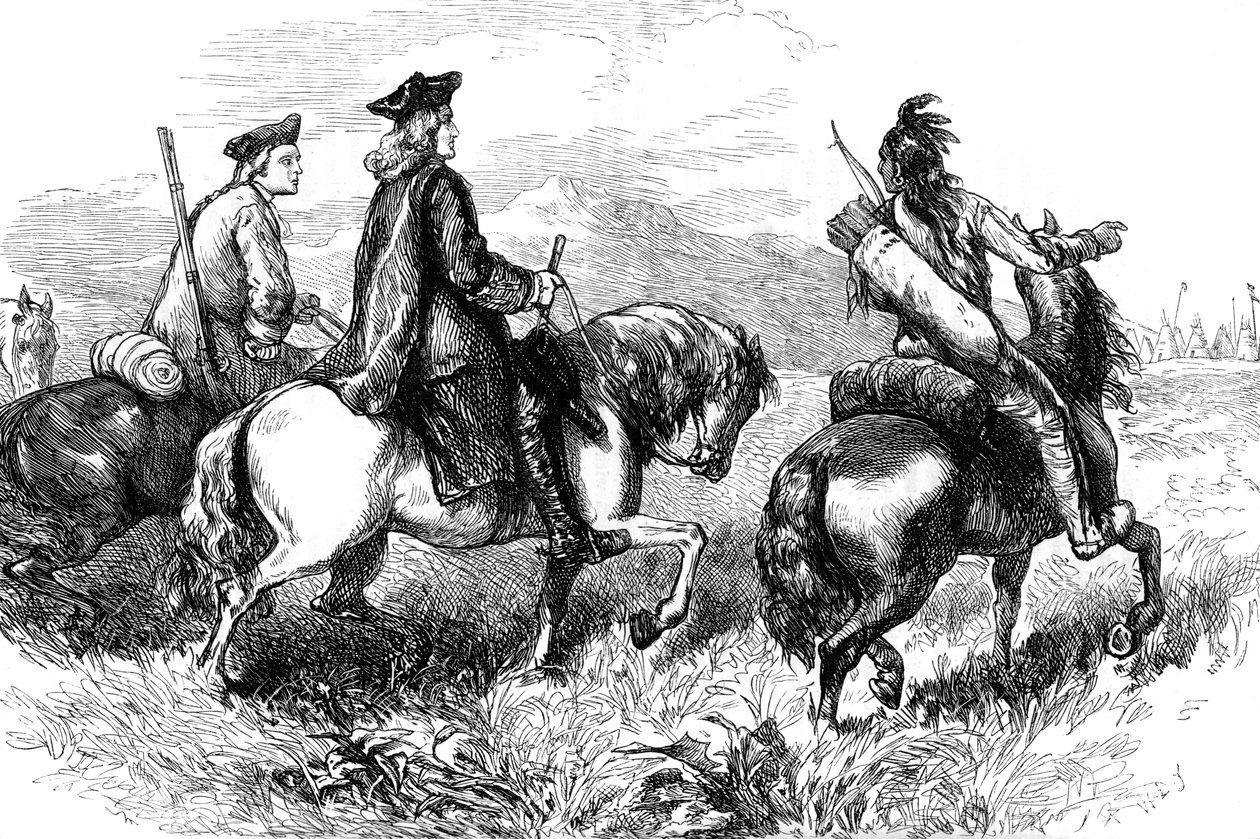 亚历山大·库明爵士在探访南卡罗来纳州切罗基人的路上，c1730 c1880 作者 不明