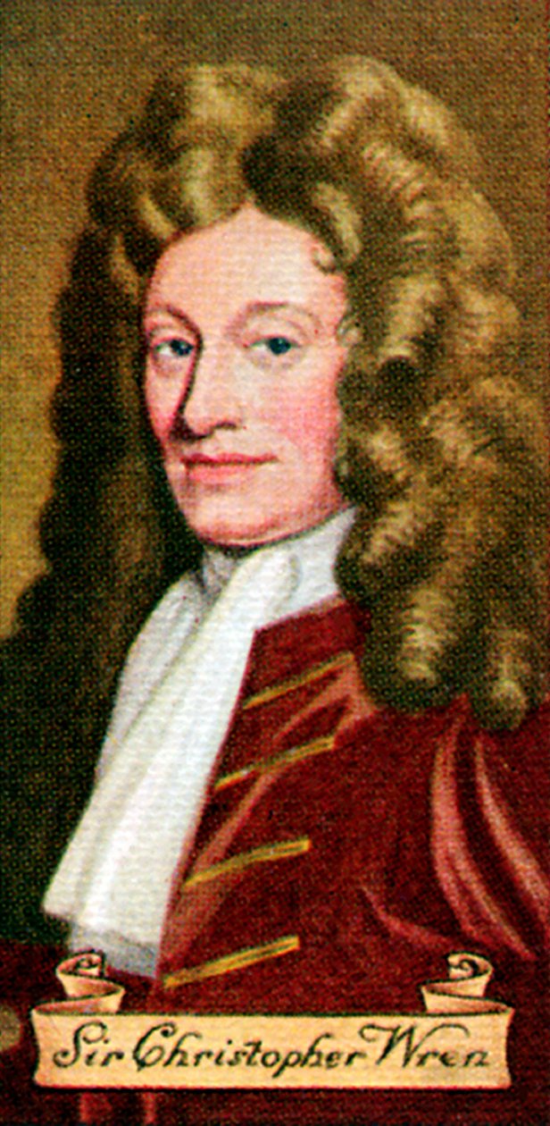 克里斯托弗·雷爵士（Sir Christopher Wren），摘自一系列香烟卡，1935年 作者 不明