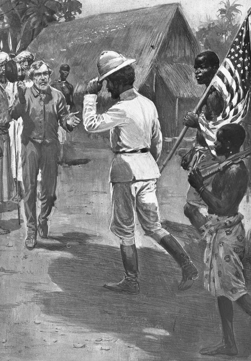 亨利·莫顿·斯坦利爵士与1871年非洲的大卫·利文斯通会面 作者 不明