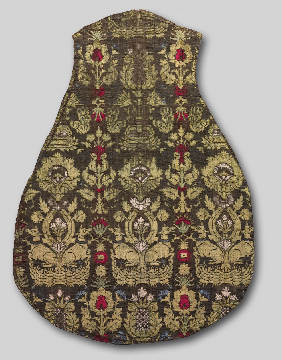 带动物图案的六色Chasuble正面，1415-25。 作者 不明