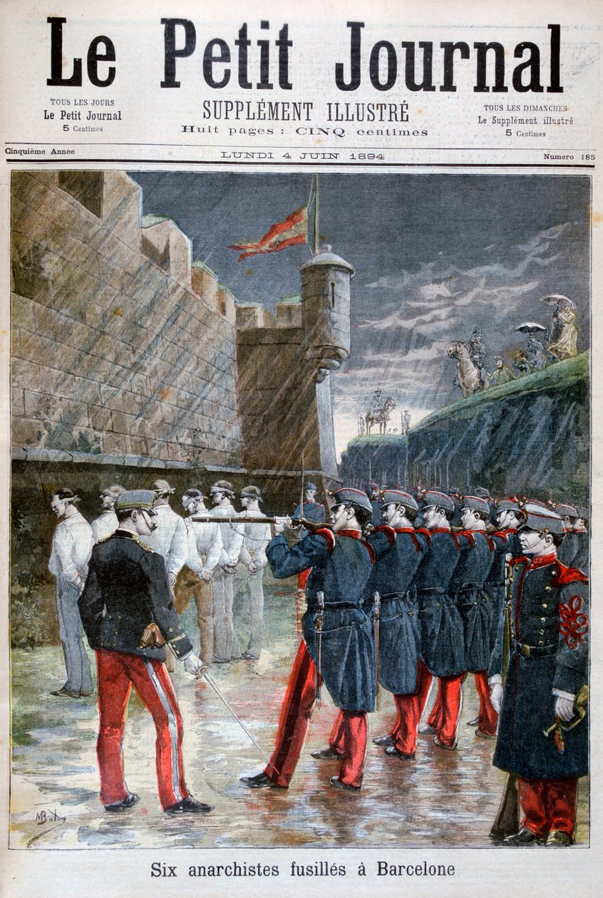 1894年，六名无政府主义者在巴塞罗那被处决 作者 不明