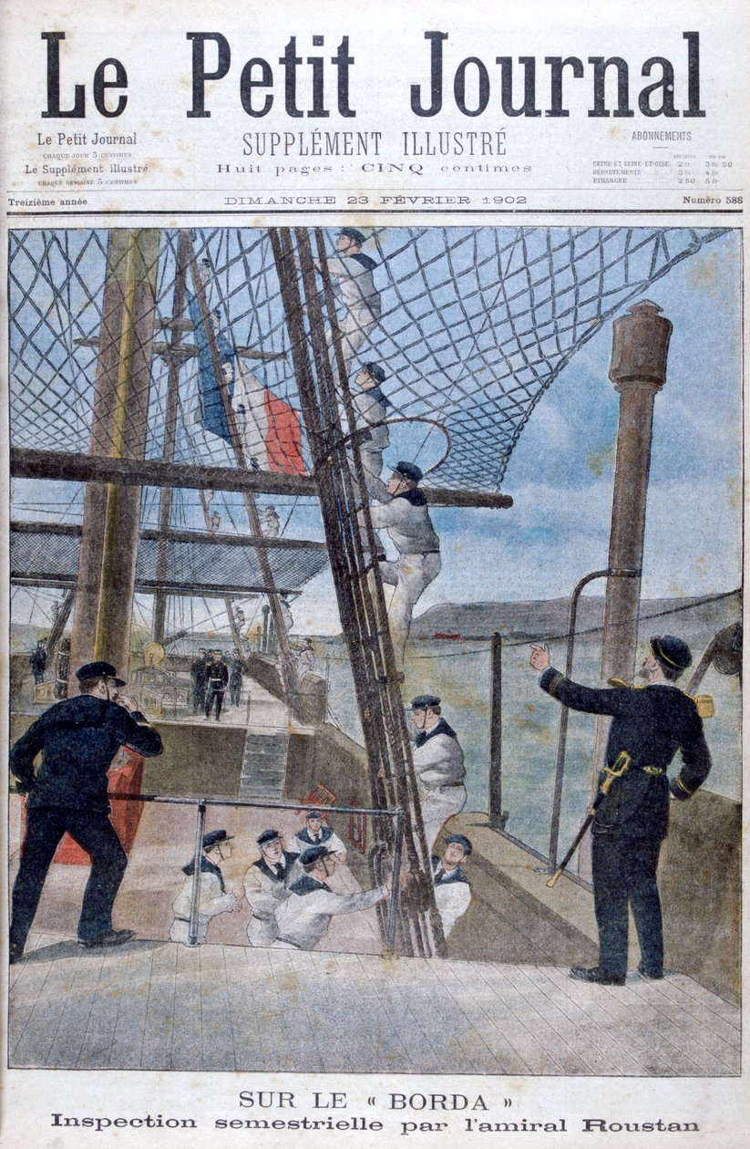 1902年，鲁斯坦海军上将在博尔达号上进行了六次每月检查 作者 不明