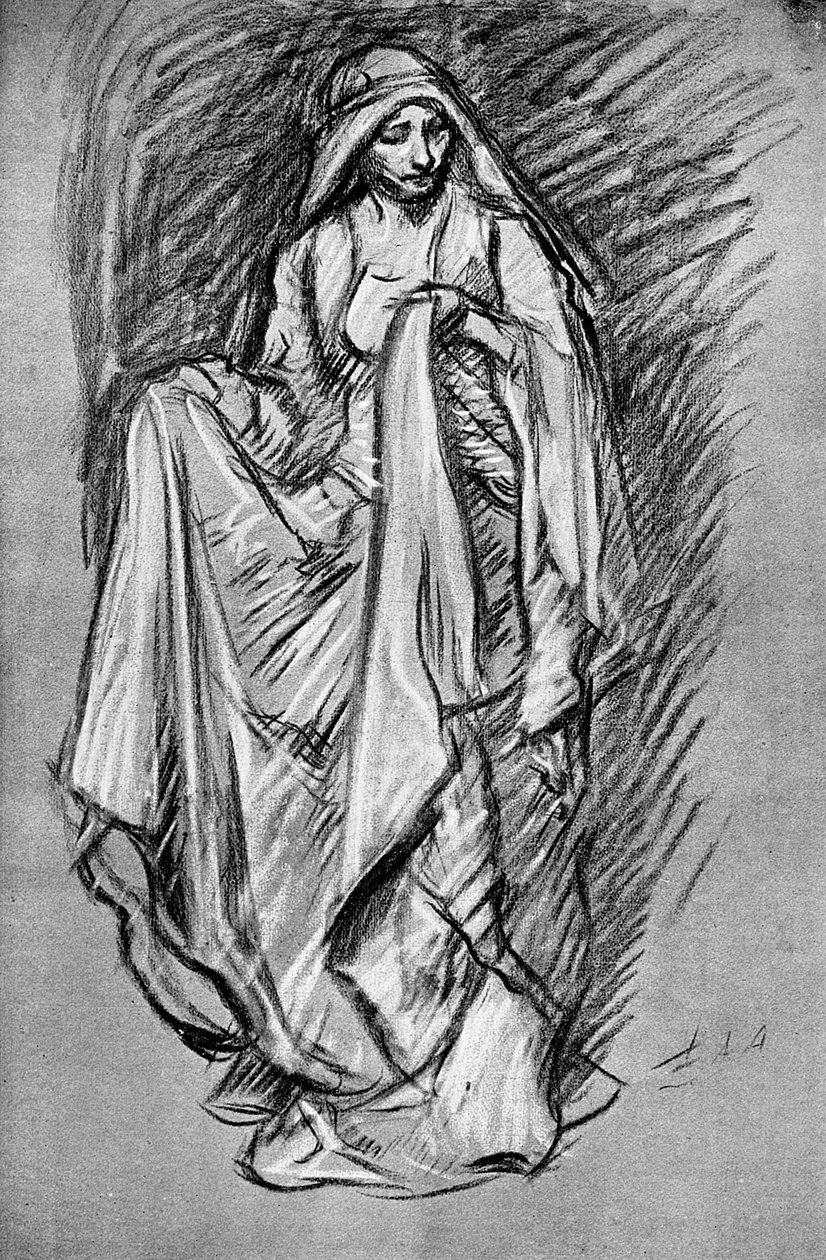 里根素描，来自李尔王，1899年 作者 不明
