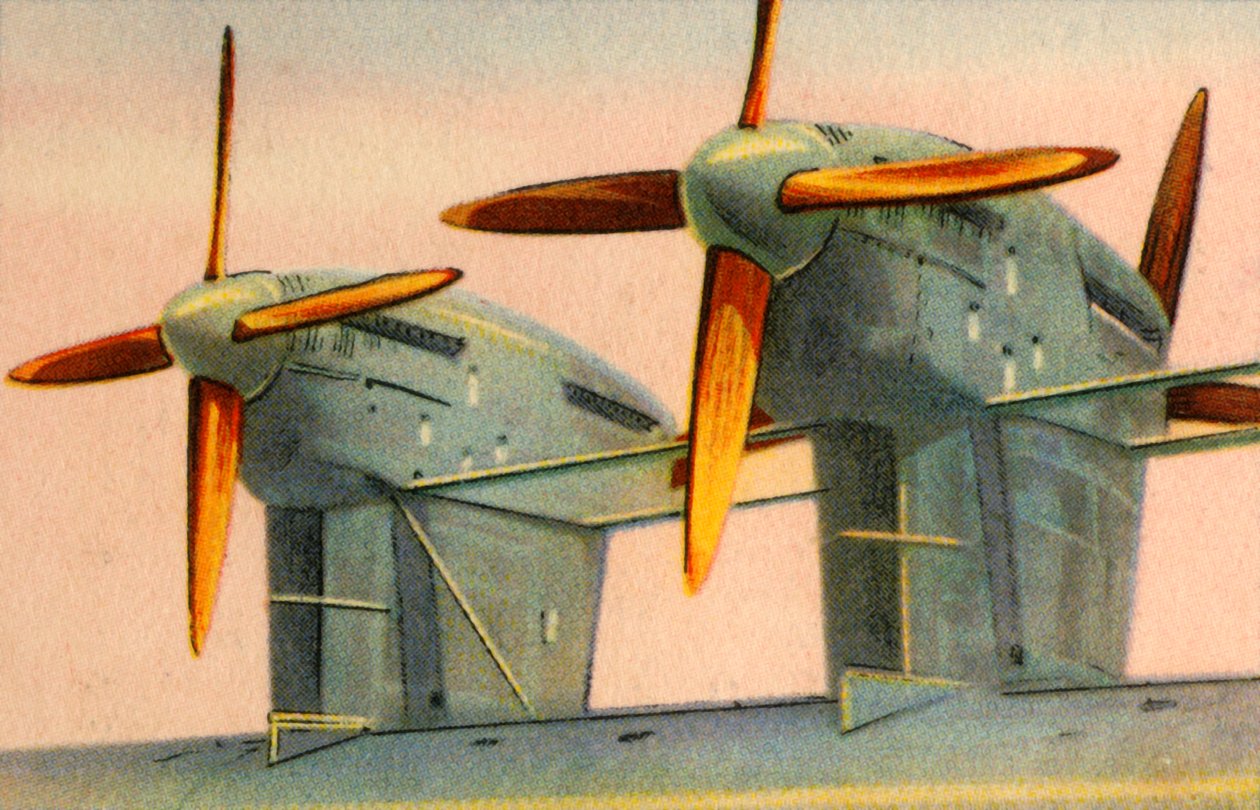 小直径木制飞机螺旋桨，1932年。 作者 不明