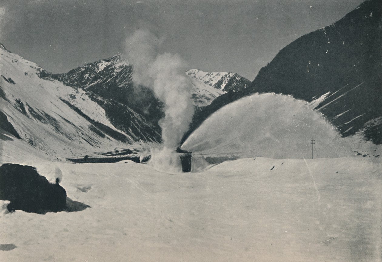 1916年，安第斯山脉中的积雪犁 作者 不明