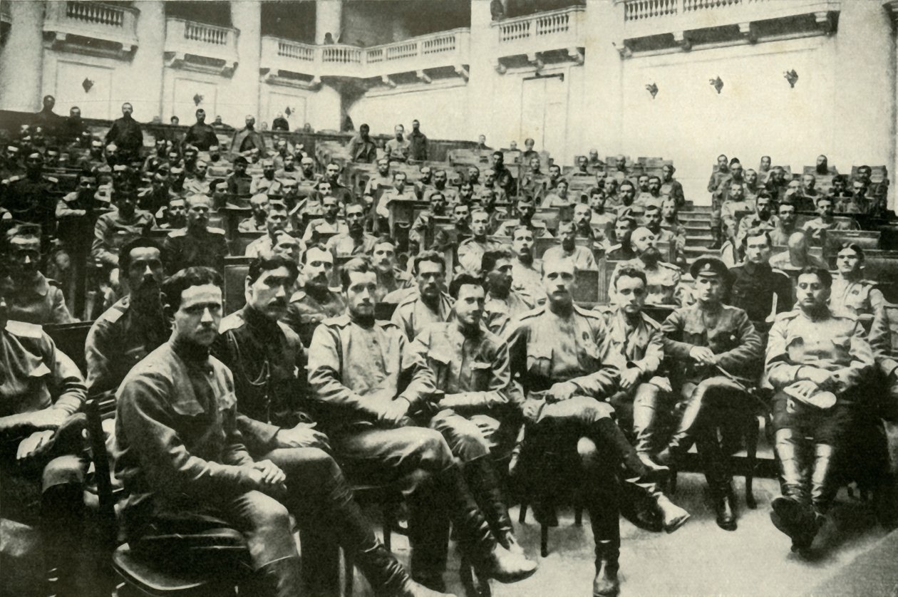 1919年在杜马举行的俄罗斯陆军士兵代表。 作者 不明