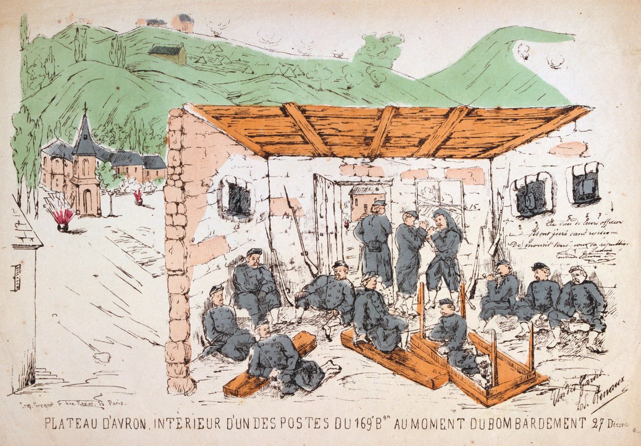 1870年12月，法普战争中的轰炸中，建筑物内的士兵 作者 不明