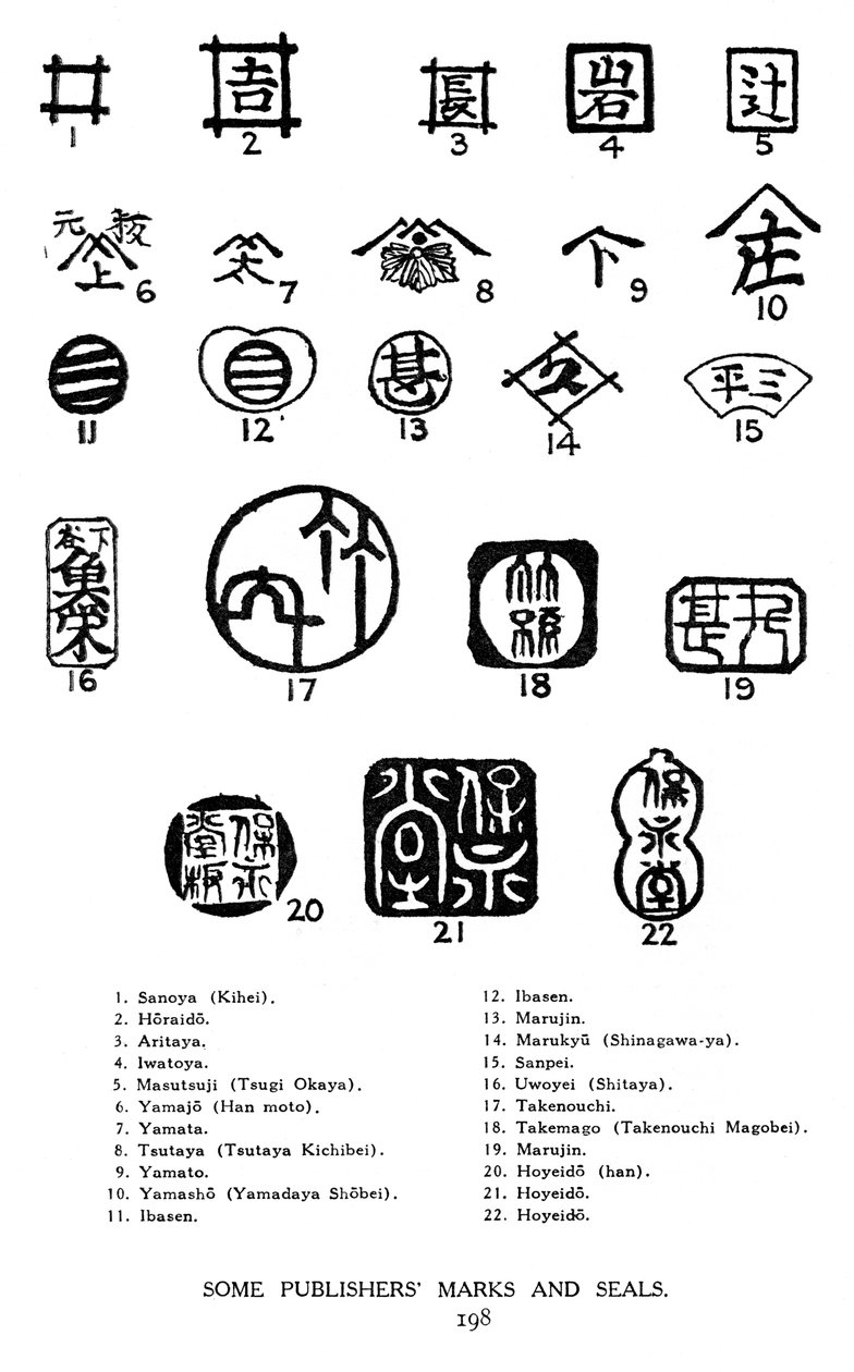 1925年的19世纪，一些日本出版商的商标和图章 作者 不明