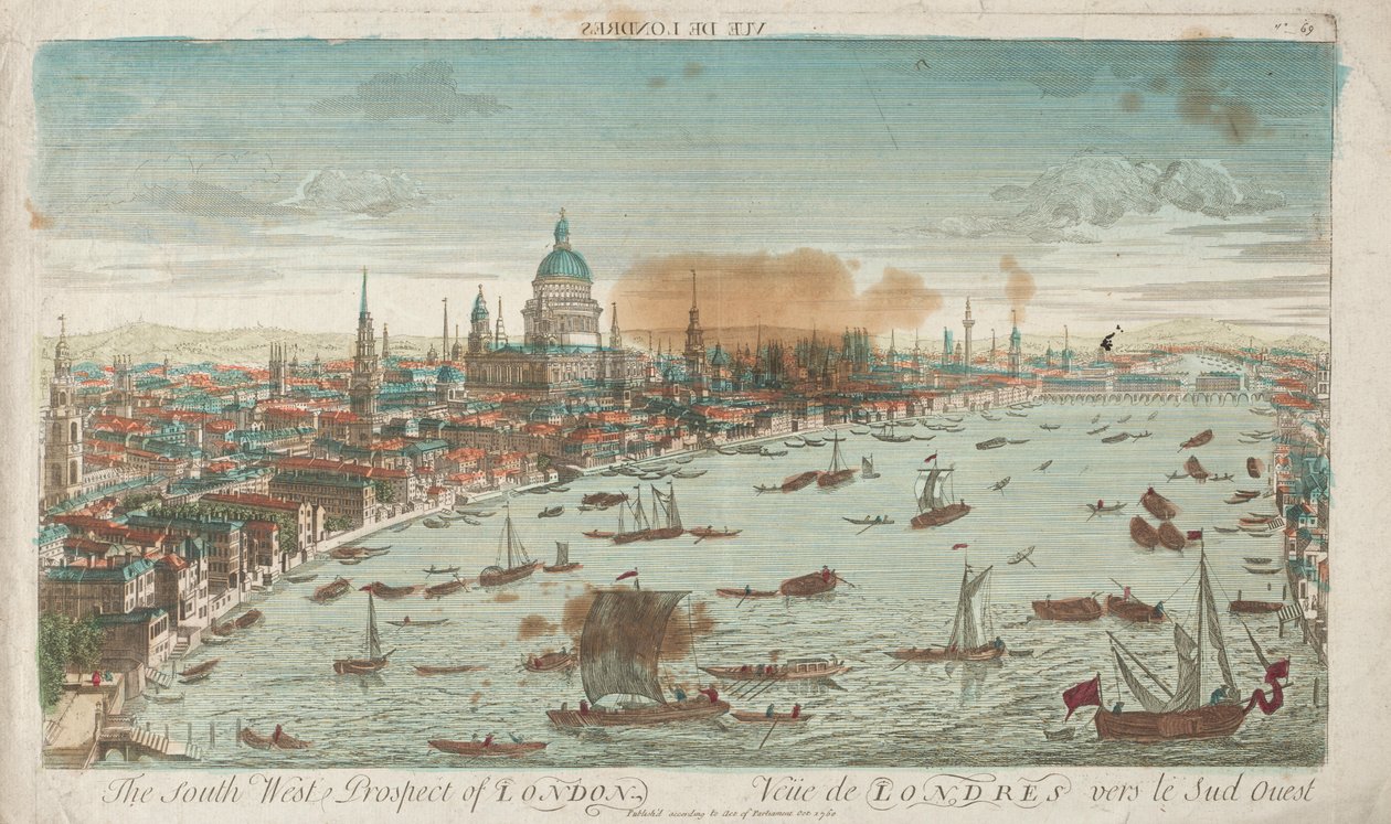 伦敦的西南前景，1760年。 作者 不明