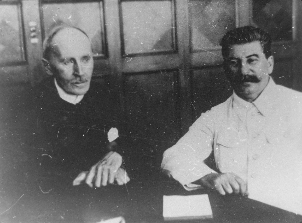 苏联领导人约瑟夫·斯大林与法国作家罗曼·罗兰·罗兰，苏联，1935年6月28日 作者 不明
