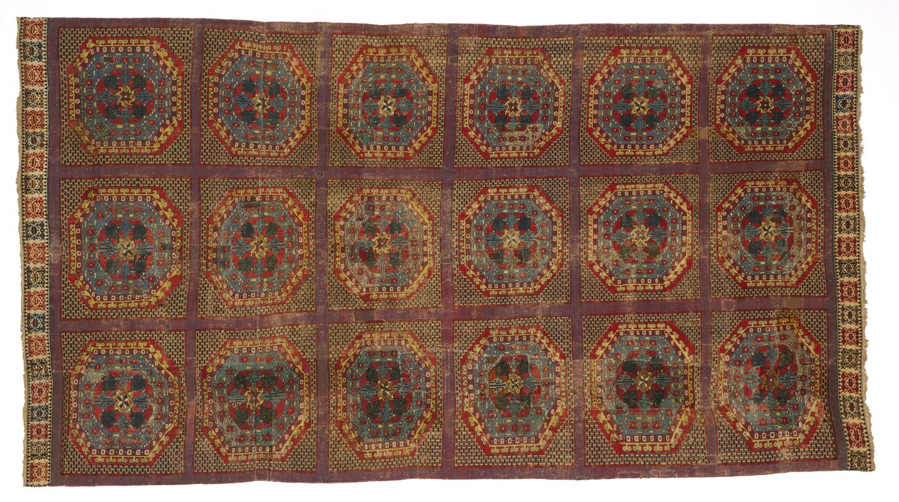 带有土耳其图案的西班牙地毯，c。 1450-1500。 作者 不明