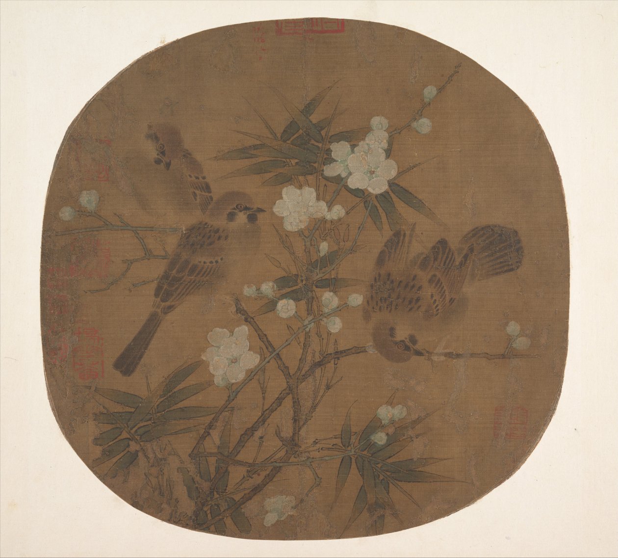 麻雀、梅花和竹子，12世纪末。 作者 不明
