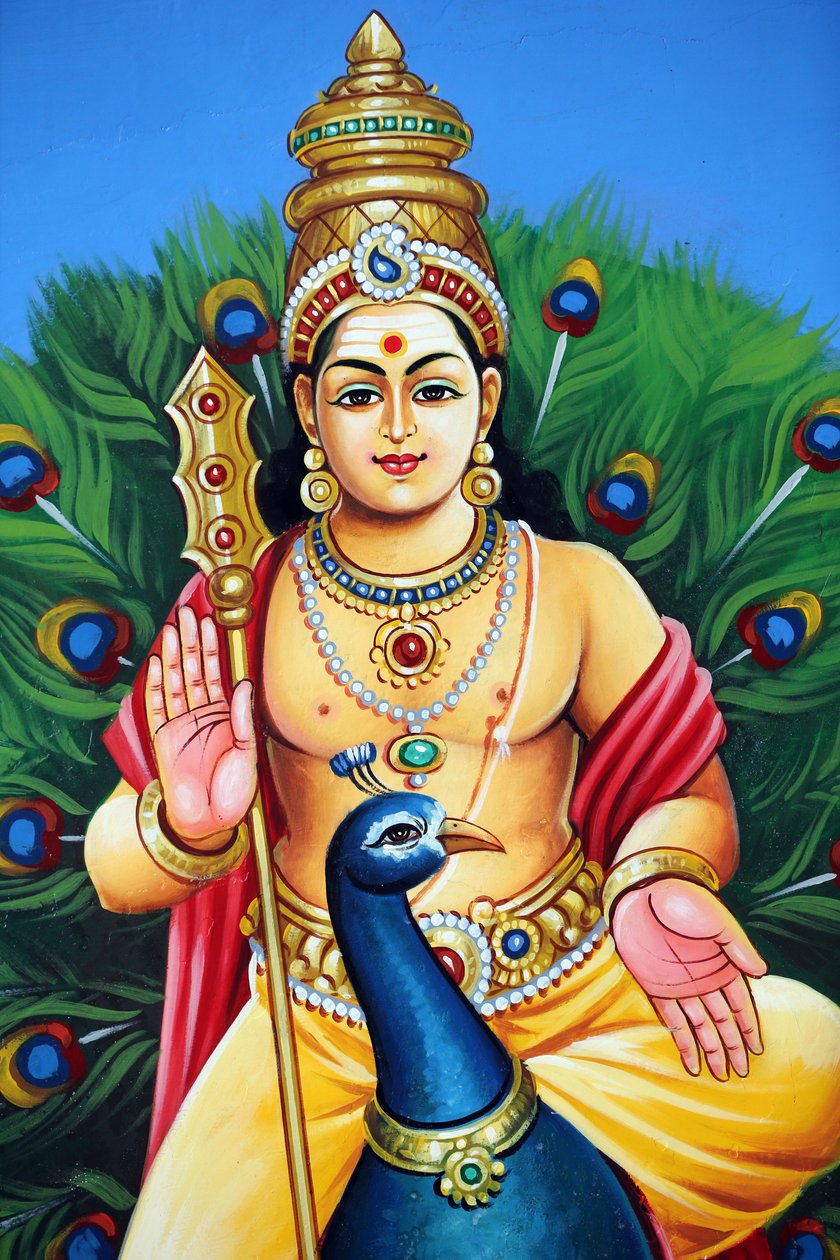 Sri Mariamman Hindu temple. Karthikeya also known as Murugan, Skanda and Subramnya is the Hindu god of war, 20160817, Singapore, Singapore 作者 不明