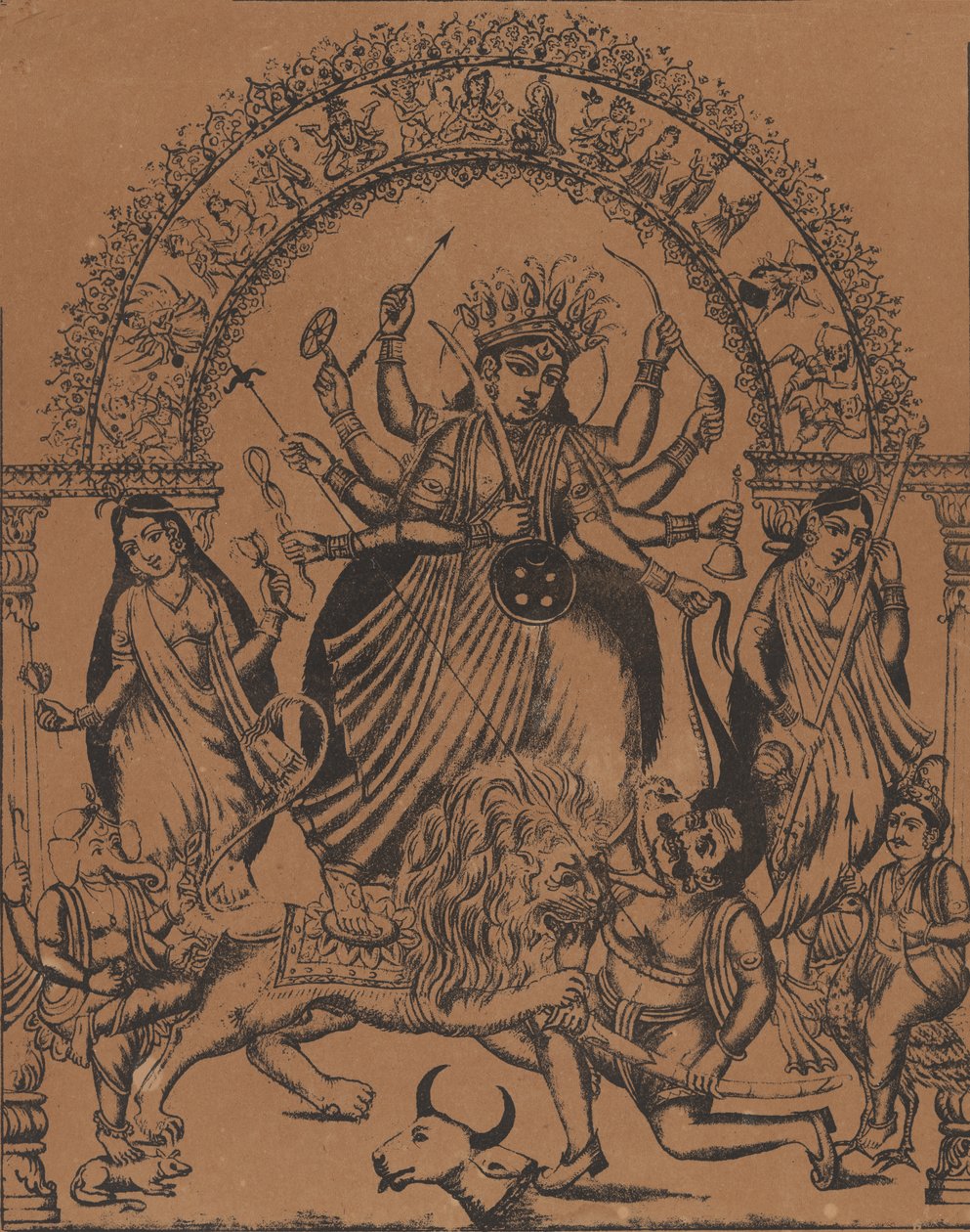 Sri Sri Durga, 约。1875-80. 作者 不明