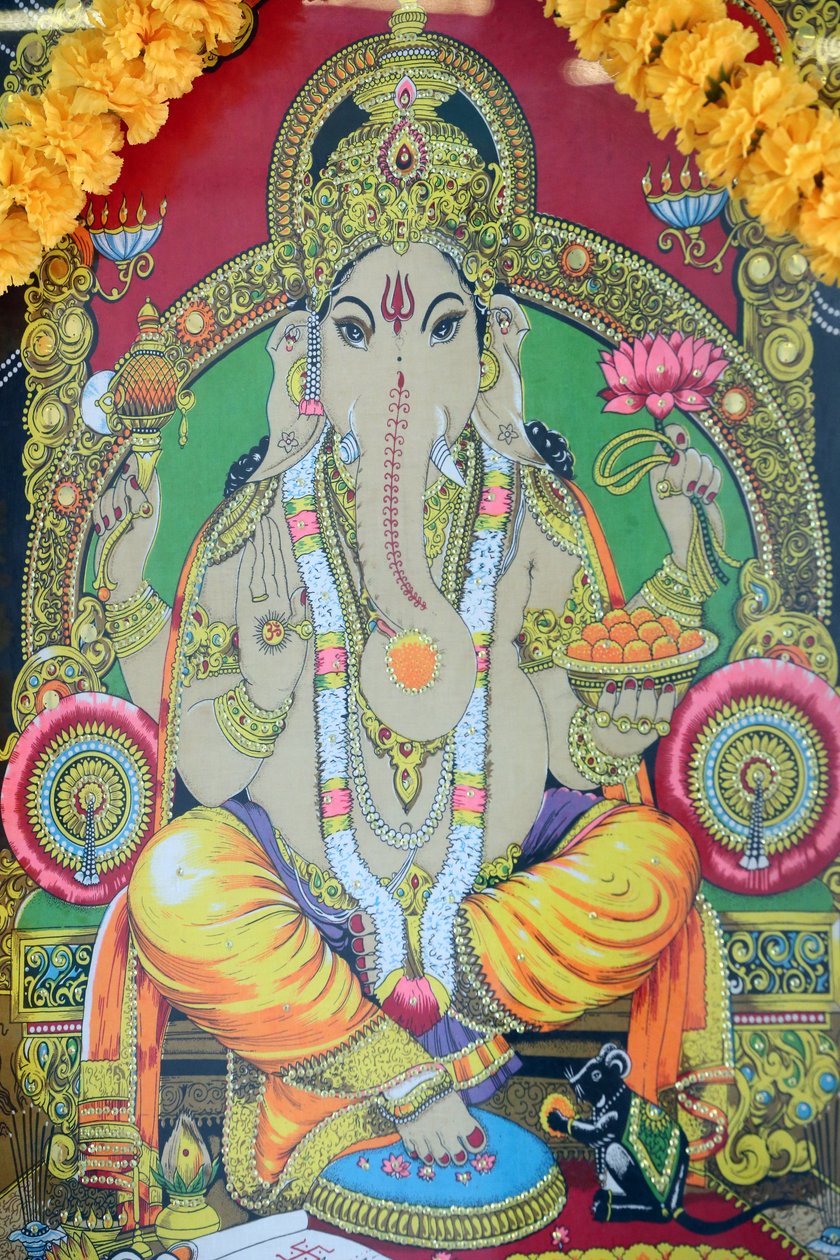 Sri Thenday Yutthapani Temple. Ganesh. Painting. Ho chi Minh City. Vietnam 作者 不明