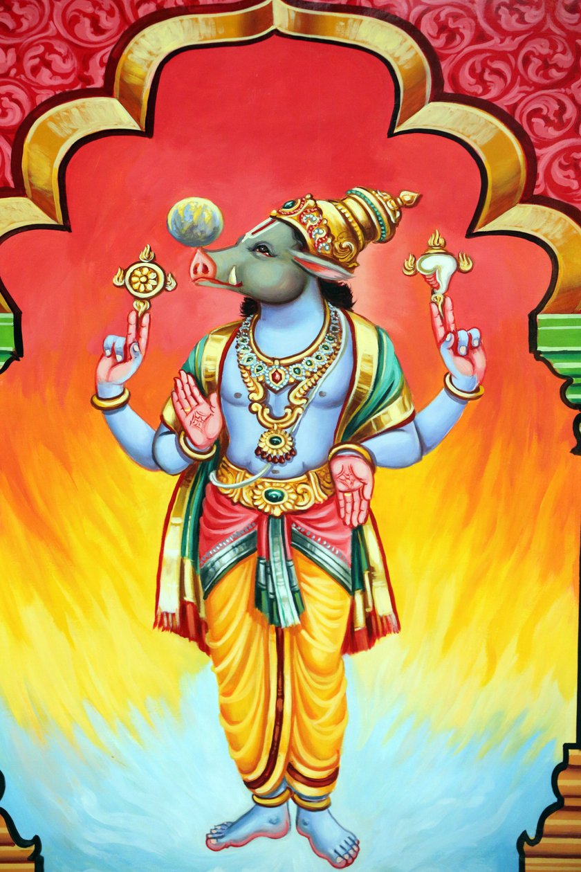 Sri Vadapathira Kaliamman hindu temple. Avatar of Vishnu. Varaha 3rd incarnation. Singapore 作者 不明