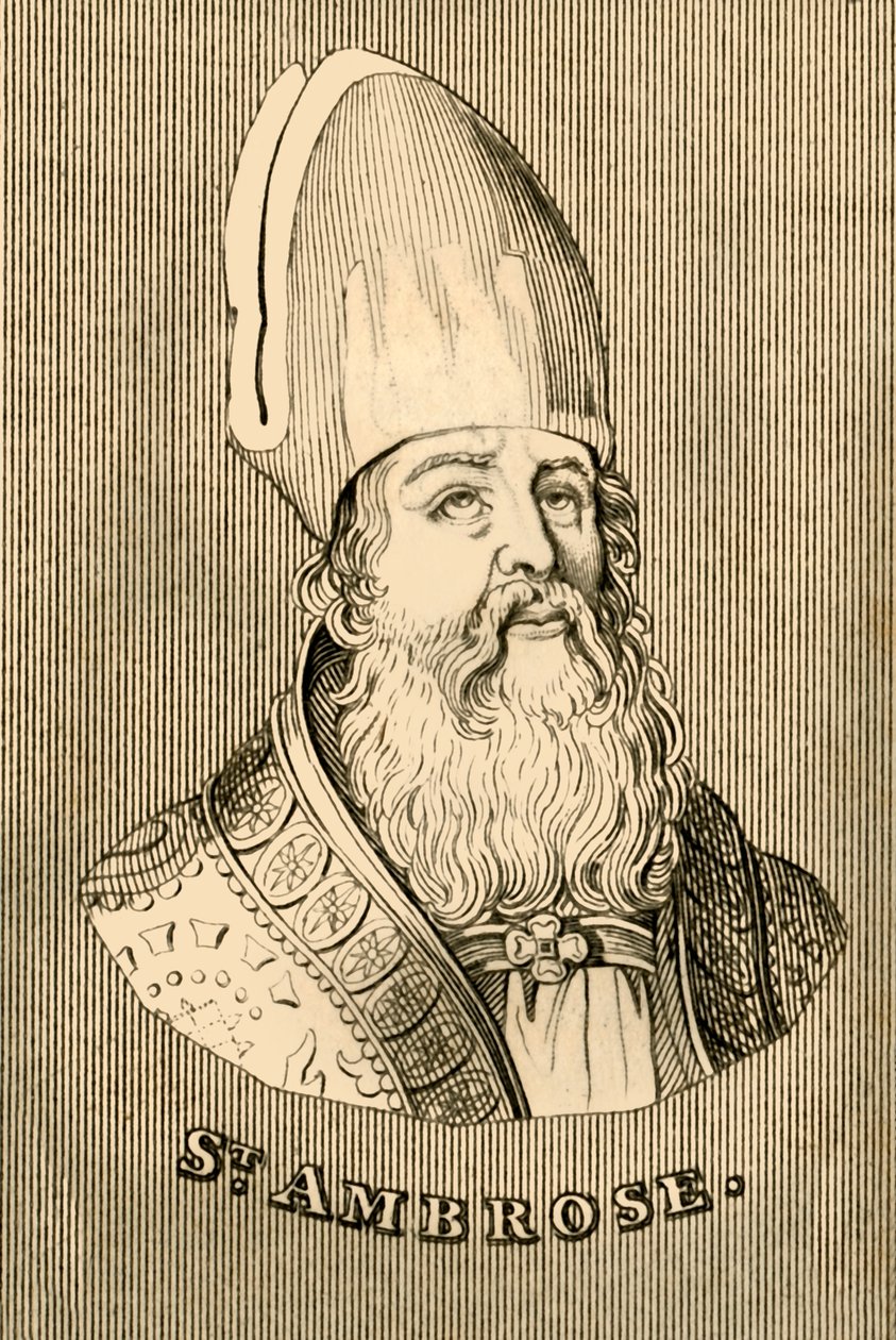 圣安布罗斯（St.Ambrose），c340-397，1830年。 作者 不明