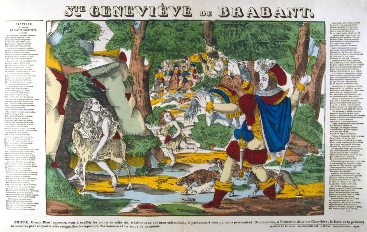 布拉班特（Brabant）在森林中的圣吉纳维芙（St Genevieve），19世纪 作者 不明