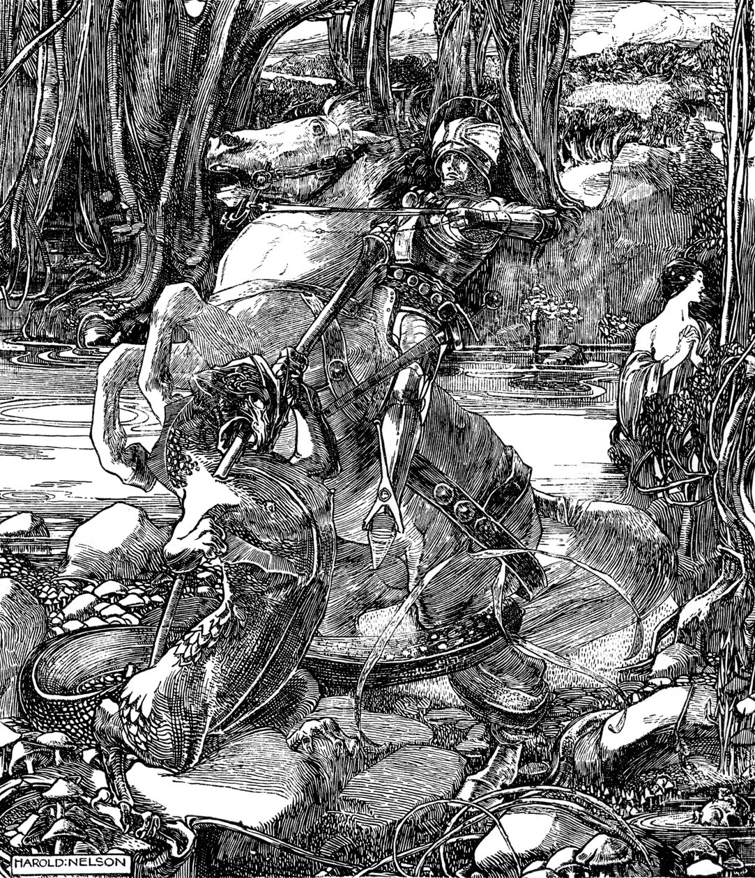圣乔治与龙，1901年 作者 不明
