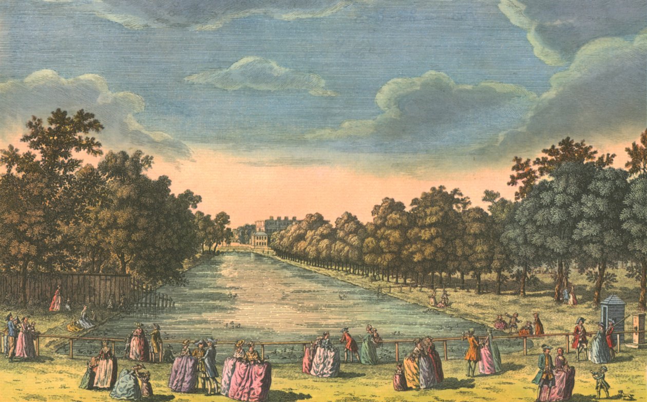圣詹姆斯公园和白金汉宫，1763年。 作者 不明
