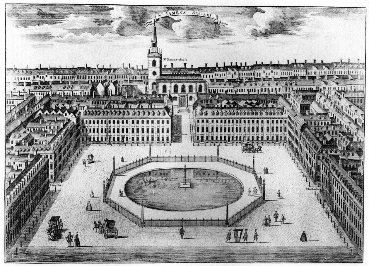 伦敦圣詹姆士广场（St Jamess Square），18世纪，1907年 作者 不明