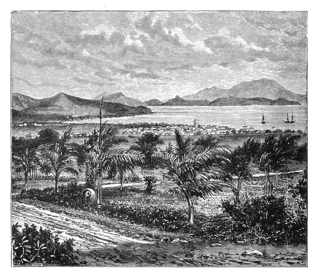 圣基茨，观点取自尼维斯，c1890 作者 不明