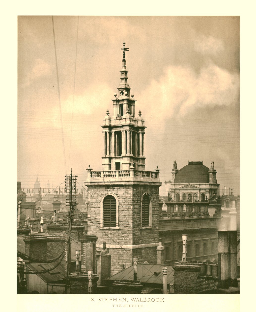 圣斯蒂芬·沃尔布鲁克（St Stephen Walbrook），尖顶，十九世纪中叶。 作者 不明