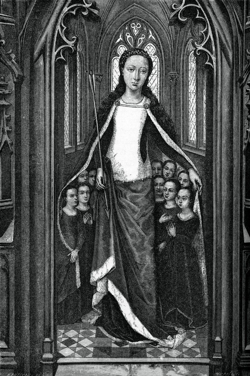 圣厄休拉和圣女贞德，来自圣厄休拉圣物仓库，1489年，1870年 作者 不明