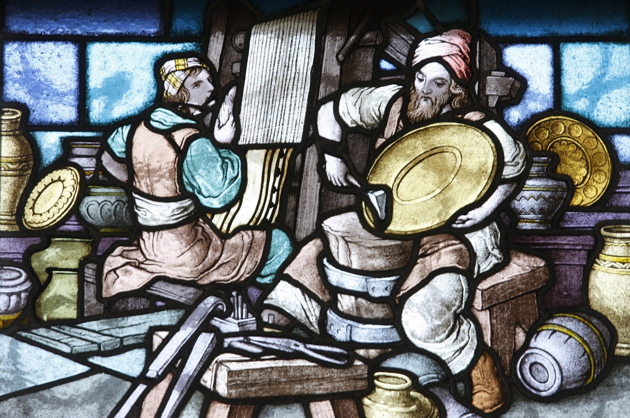 Stained glass : Jerusalem temple building, Budapest, Hongrie 作者 不明