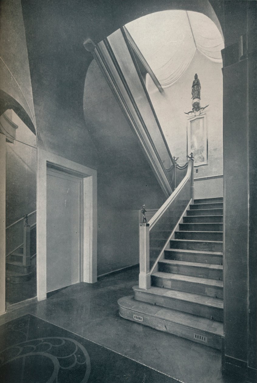 Finella的楼梯和大厅，建筑师Raymond McGrath，1903-1977年，1930年 作者 不明