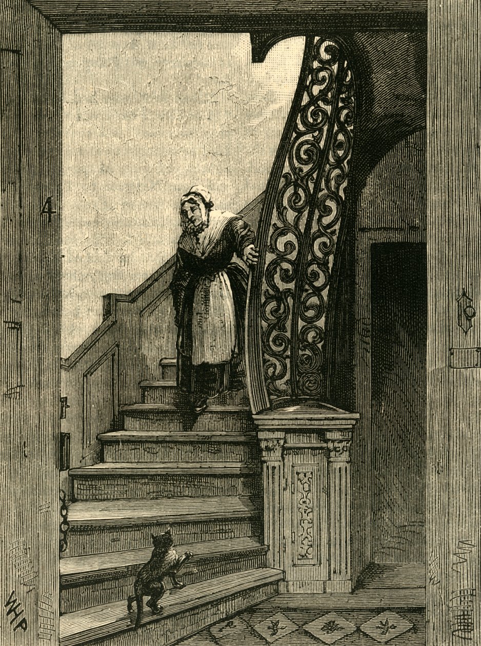 南安普敦大厦的楼梯，c1872年。 作者 不明