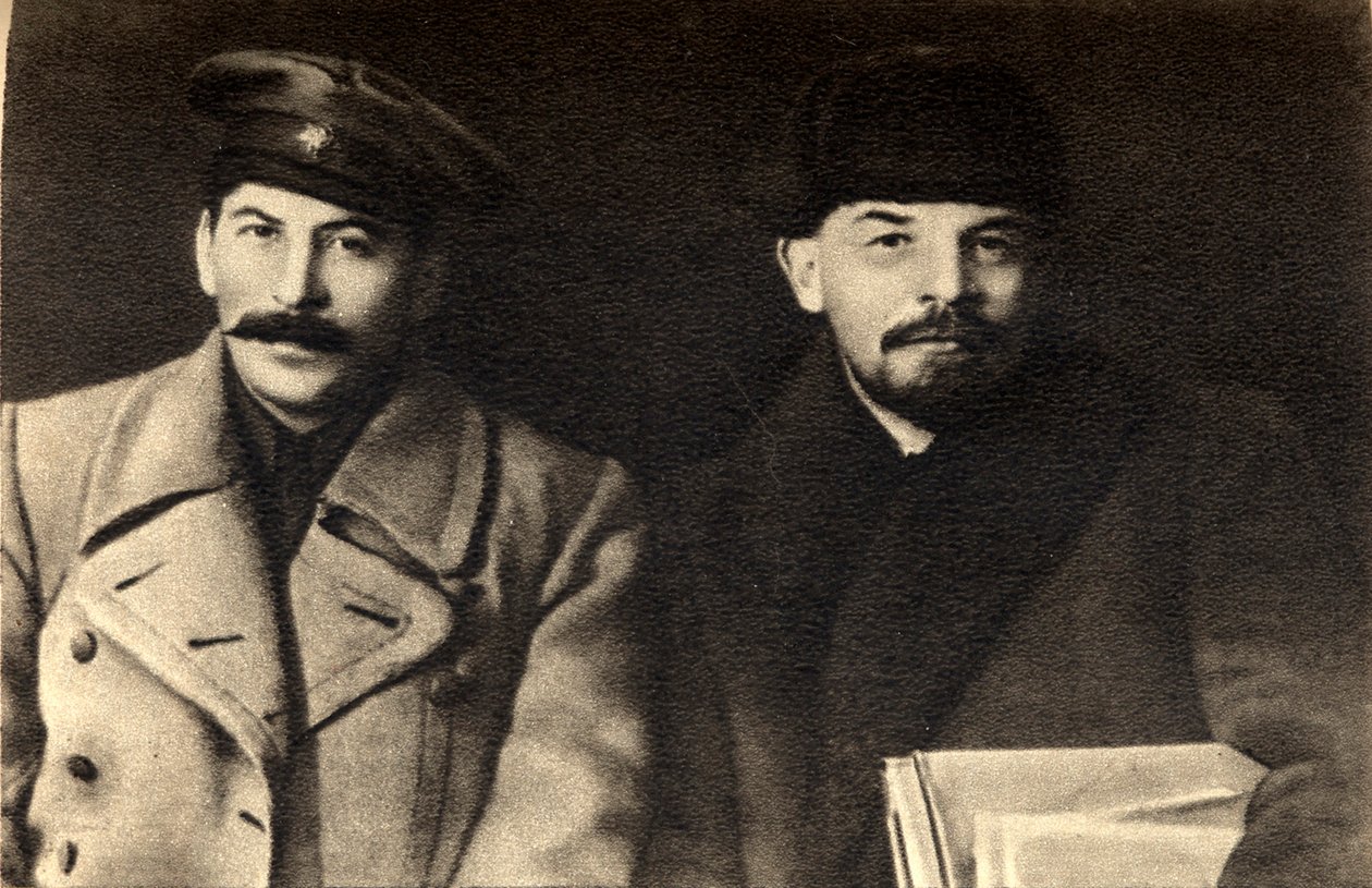 斯大林和列宁，俄国布尔什维克革命领导人，俄罗斯莫斯科，1919年 作者 不明