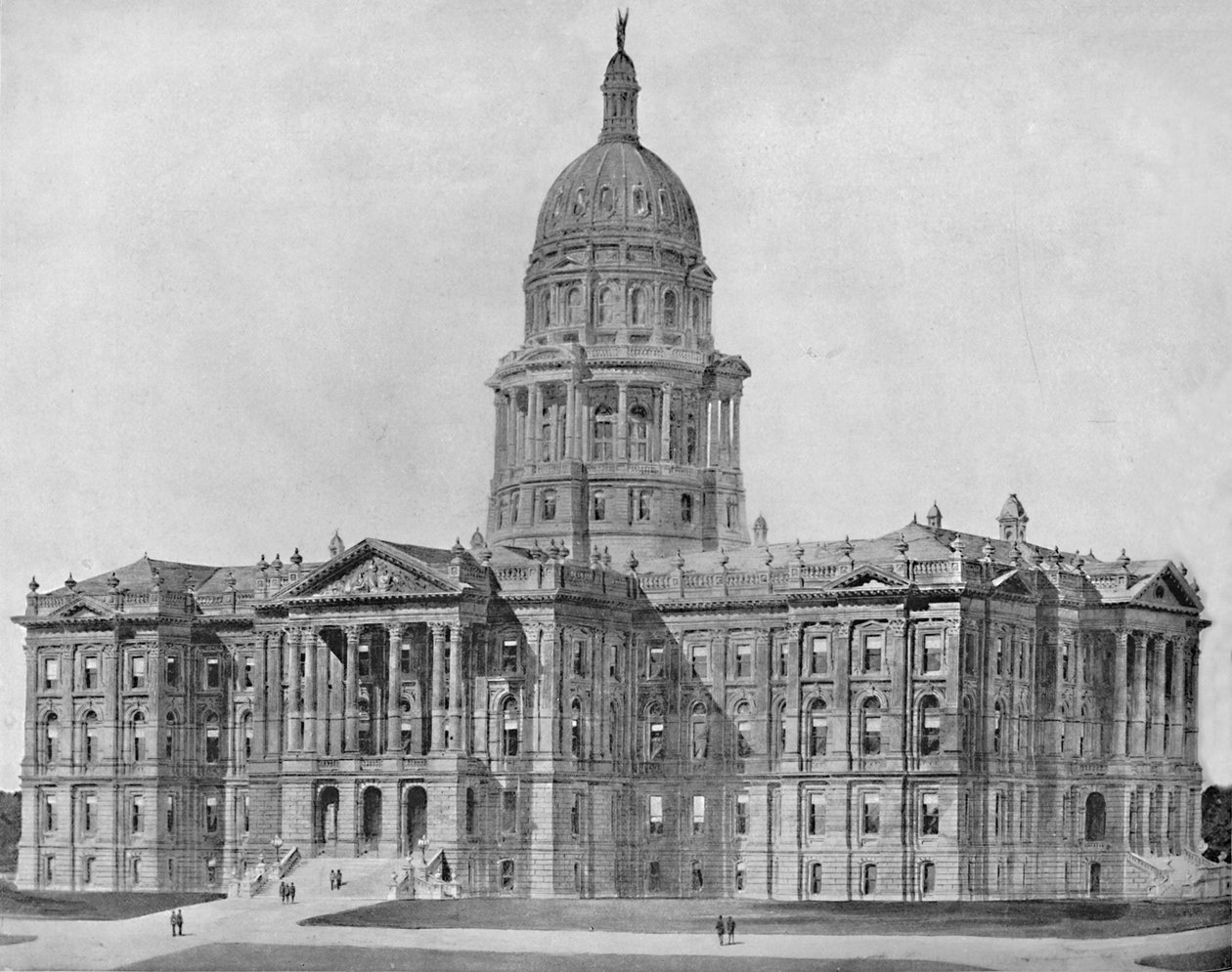 科罗拉多州丹佛的州议会大厦，建于1897年。 作者 不明