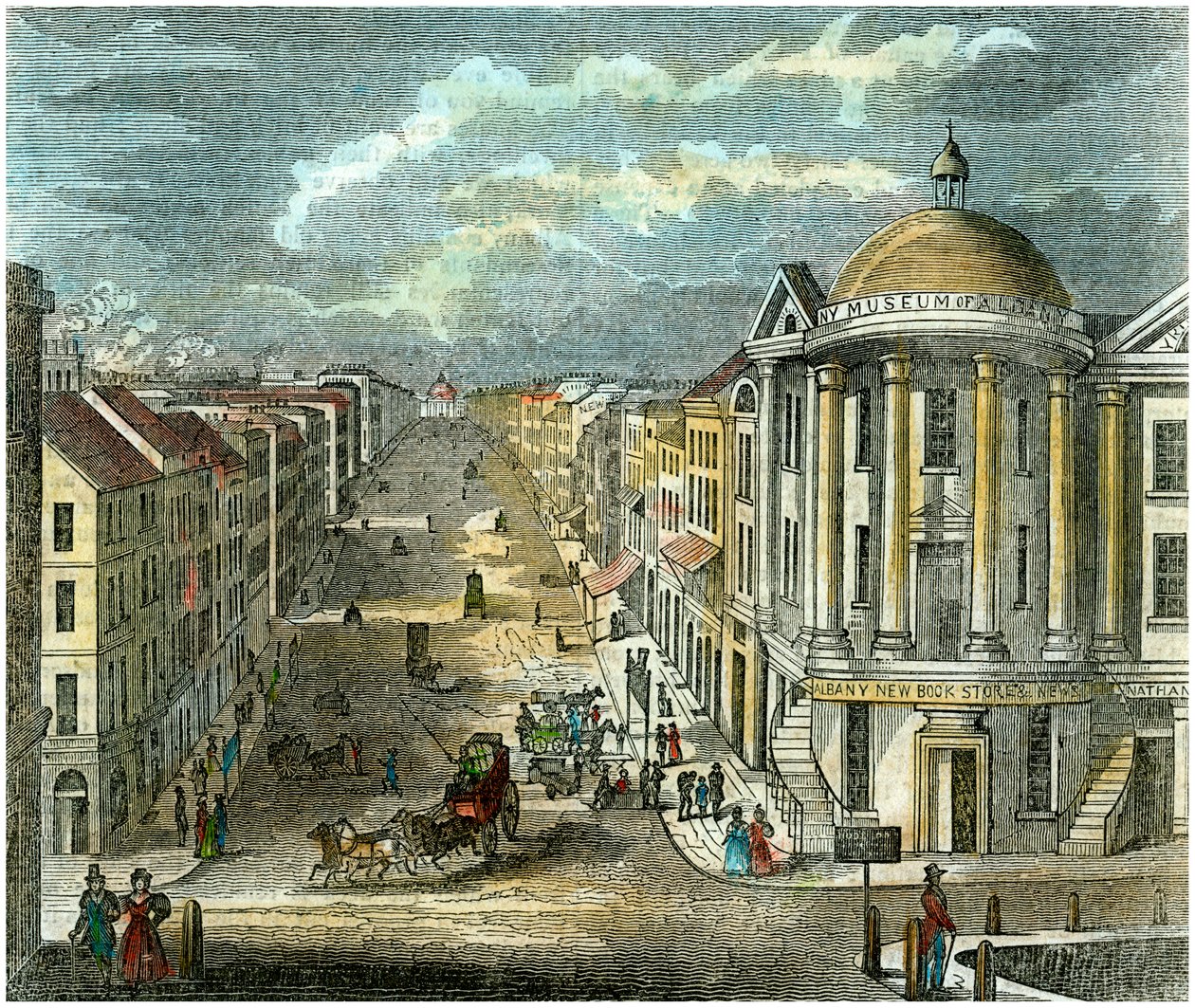 美国纽约奥尔巴尼州街（State Street），约1835年 作者 不明