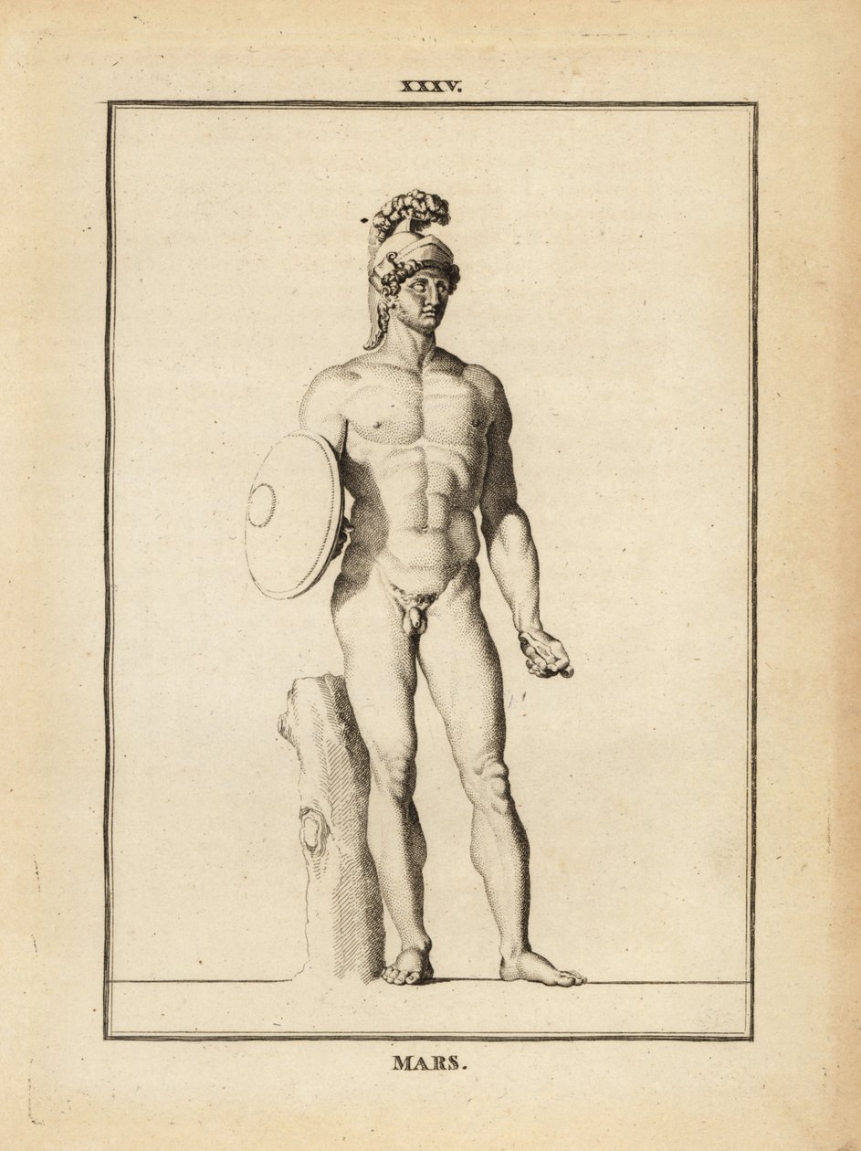 Statue of Mars, Roman god of war with helmet and shield 作者 不明